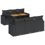 Set de sofás de jardín 7 pzas con cojines ratán sintético negro by , Garden sets - Ref: Foro24-3326995, Price: 552,72 €, Disc...
