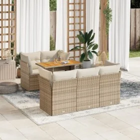 Juego de sofás jardín con cojines 6 pzas ratán sintético beige von , Gartensets - Ref: Foro24-3326886, Preis: 459,11 €, Rabat...