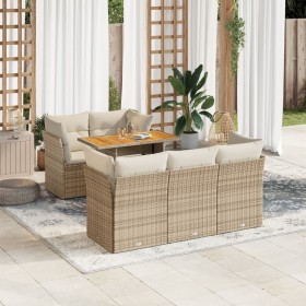 Juego de sofás jardín con cojines 6 pzas ratán sintético beige von , Gartensets - Ref: Foro24-3326886, Preis: 476,89 €, Rabat...