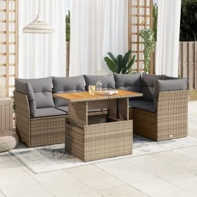 Juego de sofás jardín con cojines 6 pzas ratán sintético beige von , Gartensets - Ref: Foro24-3326929, Preis: 428,91 €, Rabat...