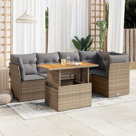 Juego de sofás jardín con cojines 6 pzas ratán sintético beige von , Gartensets - Ref: Foro24-3326929, Preis: 443,24 €, Rabat...