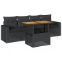 Set de muebles de jardín 5 pzas y cojines ratán sintético negro de , Conjuntos de jardín - Ref: Foro24-3326981, Precio: 381,7...