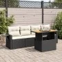 Set de muebles de jardín 5 pzas y cojines ratán sintético negro by , Garden sets - Ref: Foro24-3327094, Price: 345,82 €, Disc...