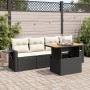 Set de muebles de jardín 5 pzas y cojines ratán sintético negro by , Garden sets - Ref: Foro24-3327094, Price: 351,40 €, Disc...