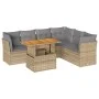 Set sofás de jardín 7 piezas y cojines ratán sintético beige by , Garden sets - Ref: Foro24-3326936, Price: 476,63 €, Discoun...