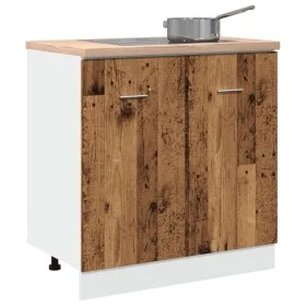 Armario bajo fregadero madera envejecida 80x46x81,5 cm by , Kitchen cabinets - Ref: Foro24-856077, Price: 76,50 €, Discount: %