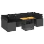 Set de sofás de jardín y cojines 8 piezas ratán sintético negro by , Garden sets - Ref: Foro24-3327009, Price: 566,29 €, Disc...