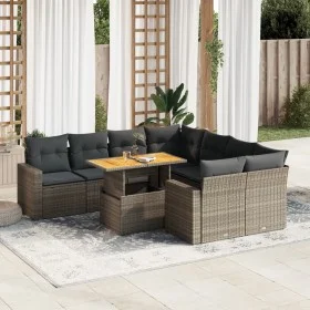 Set de sofás de jardín con cojines 9 pzas ratán sintético gris by , Garden sets - Ref: Foro24-3327021, Price: 598,14 €, Disco...