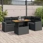 Set de sofás de jardín 6 piezas y cojines ratán sintético negro by , Garden sets - Ref: Foro24-3327037, Price: 453,01 €, Disc...