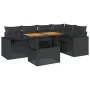 Set de sofás de jardín 6 piezas y cojines ratán sintético negro by , Garden sets - Ref: Foro24-3327037, Price: 453,01 €, Disc...