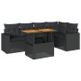 Set de sofás de jardín 6 piezas y cojines ratán sintético negro by , Garden sets - Ref: Foro24-3327037, Price: 467,31 €, Disc...