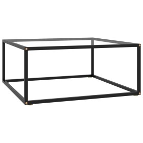 Black coffee table with tempered glass 80x80x35 cm by vidaXL, Coffee table - Ref: Foro24-322875, Price: 94,78 €, Discount: %