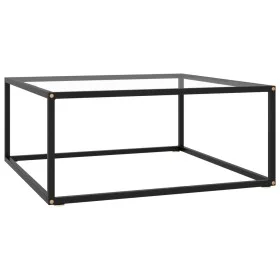 Black coffee table with tempered glass 80x80x35 cm by vidaXL, Coffee table - Ref: Foro24-322875, Price: 93,05 €, Discount: %