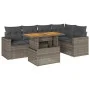 Set de muebles de jardín 6 pzas y cojines ratán sintético gris de , Conjuntos de jardín - Ref: Foro24-3327042, Precio: 426,97...