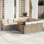 Set de sofás de jardín 11pzas con cojines ratán sintético beige von , Gartensets - Ref: Foro24-3327089, Preis: 903,13 €, Raba...