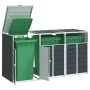 Cobertizo 3 contenedores basura acero antracita 216x81x115 cm by , Waste container supports - Ref: Foro24-4006181, Price: 257...