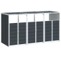 Cobertizo 3 contenedores basura acero antracita 216x81x115 cm by , Waste container supports - Ref: Foro24-4006181, Price: 264...
