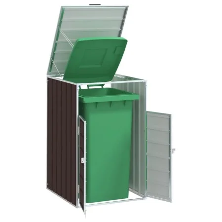 Cobertizo de contenedor de basura acero marrón 72x81x115 cm by , Waste container supports - Ref: Foro24-4006174, Price: 109,9...
