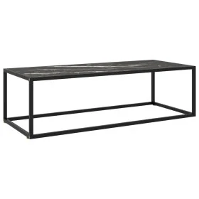 Schwarzer Couchtisch mit schwarzem Marmorglas 120x50x35 cm von vidaXL, Couchtisch - Ref: Foro24-322886, Preis: 98,46 €, Rabat...
