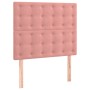 Estructura de cama sin colchón terciopelo rosa 90x200 cm
