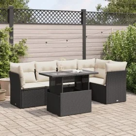 Set de sofás de jardín 6 piezas y cojines ratán sintético negro by , Garden sets - Ref: Foro24-3326157, Price: 419,72 €, Disc...