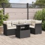 Set de sofás de jardín 6 piezas y cojines ratán sintético negro by , Garden sets - Ref: Foro24-3326157, Price: 425,10 €, Disc...