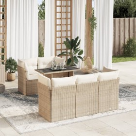 Juego de sofás jardín con cojines 6 pzas ratán sintético beige de , Conjuntos de jardín - Ref: Foro24-3326099, Precio: 514,08 €