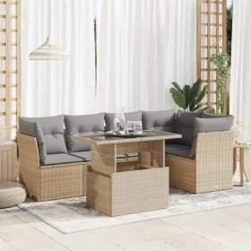 Juego de sofás jardín con cojines 6 pzas ratán sintético beige by , Garden sets - Ref: Foro24-3326160, Price: 427,08 €, Disco...