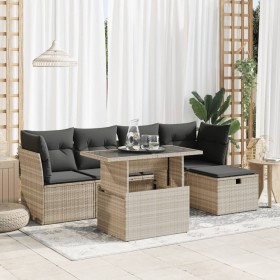 Set de sofás de jardín 6 pzas y cojines ratán sintético gris von , Gartensets - Ref: Foro24-3326143, Preis: 423,19 €, Rabatt: %