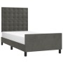 Estructura de cama sin colchón terciopelo gris oscuro 100x200cm