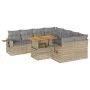Set de sofás de jardín con cojines 9 pzas ratán sintético beige by , Garden sets - Ref: Foro24-3327132, Price: 659,29 €, Disc...