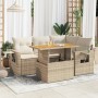 Juego de sofás jardín con cojines 5 pzas ratán sintético beige von , Gartensets - Ref: Foro24-3327145, Preis: 434,43 €, Rabat...