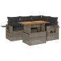 Juego de sofás jardín con cojines 5 pzas ratán sintético gris von , Gartensets - Ref: Foro24-3327147, Preis: 398,59 €, Rabatt: %