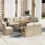 Set de sofás de jardín con cojines 9 pzas ratán sintético beige by , Garden sets - Ref: Foro24-3327166, Price: 763,69 €, Disc...