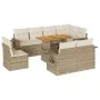 Set de sofás de jardín con cojines 9 pzas ratán sintético beige by , Garden sets - Ref: Foro24-3327166, Price: 763,69 €, Disc...
