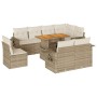 Set de sofás de jardín con cojines 9 pzas ratán sintético beige von , Gartensets - Ref: Foro24-3327166, Preis: 748,61 €, Raba...