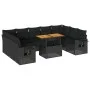 Set de sofás de jardín y cojines 10 pzas ratán sintético negro by , Garden sets - Ref: Foro24-3327191, Price: 704,49 €, Disco...