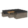 Set de sofás de jardín 11 pzas y cojines ratán sintético gris von , Gartensets - Ref: Foro24-3327203, Preis: 771,51 €, Rabatt: %