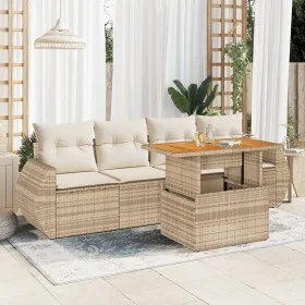 Juego de sofás jardín con cojines 5 pzas ratán sintético beige by , Garden sets - Ref: Foro24-3327208, Price: 436,71 €, Disco...