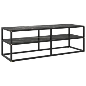 Black TV stand with black marble glass 120x40x40 cm by vidaXL, TV Furniture - Ref: Foro24-322862, Price: 93,01 €, Discount: %
