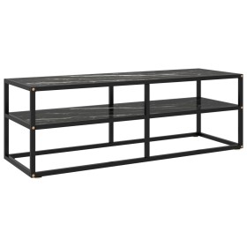 Schwarze TV-Möbel mit schwarzem Marmorglas 120x40x40 cm von vidaXL, TV-Möbel - Ref: Foro24-322862, Preis: 92,18 €, Rabatt: %
