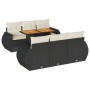 Set de sofás de jardín 7 pzas con cojines ratán sintético negro by , Garden sets - Ref: Foro24-3327220, Price: 524,38 €, Disc...