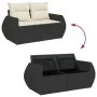 Set de sofás de jardín 7 pzas con cojines ratán sintético negro von , Gartensets - Ref: Foro24-3327220, Preis: 535,13 €, Raba...