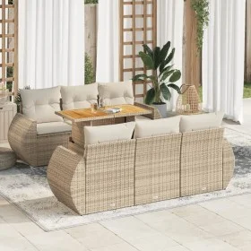 Set sofás de jardín 7 piezas y cojines ratán sintético beige by , Garden sets - Ref: Foro24-3327222, Price: 637,85 €, Discoun...