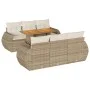 Set sofás de jardín 7 piezas y cojines ratán sintético beige de , Conjuntos de jardín - Ref: Foro24-3327222, Precio: 636,42 €...