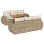 Set sofás de jardín 7 piezas y cojines ratán sintético beige by , Garden sets - Ref: Foro24-3327222, Price: 615,45 €, Discoun...