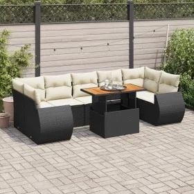 Set de sofás de jardín y cojines 8 piezas ratán sintético negro by , Garden sets - Ref: Foro24-3327234, Price: 553,04 €, Disc...