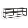 Schwarze TV-Möbel mit schwarzem Marmorglas 120x40x40 cm von vidaXL, TV-Möbel - Ref: Foro24-322862, Preis: 90,88 €, Rabatt: %