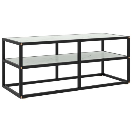 Schwarze TV-Möbel mit weißem Marmorglas 100x40x40 cm von vidaXL, TV-Möbel - Ref: Foro24-322857, Preis: 74,46 €, Rabatt: %