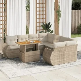 Set de sofás de jardín con cojines 9 pzas ratán sintético beige by , Garden sets - Ref: Foro24-3327243, Price: 693,77 €, Disc...
